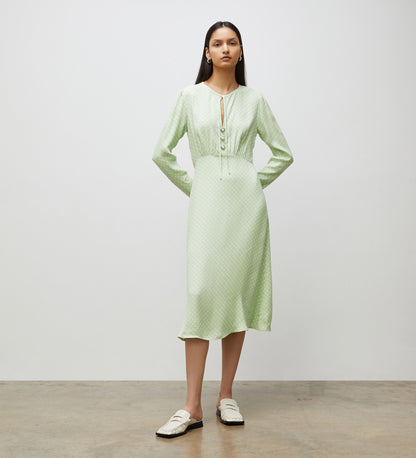 Lina Lime Polka Dot Midi Dress