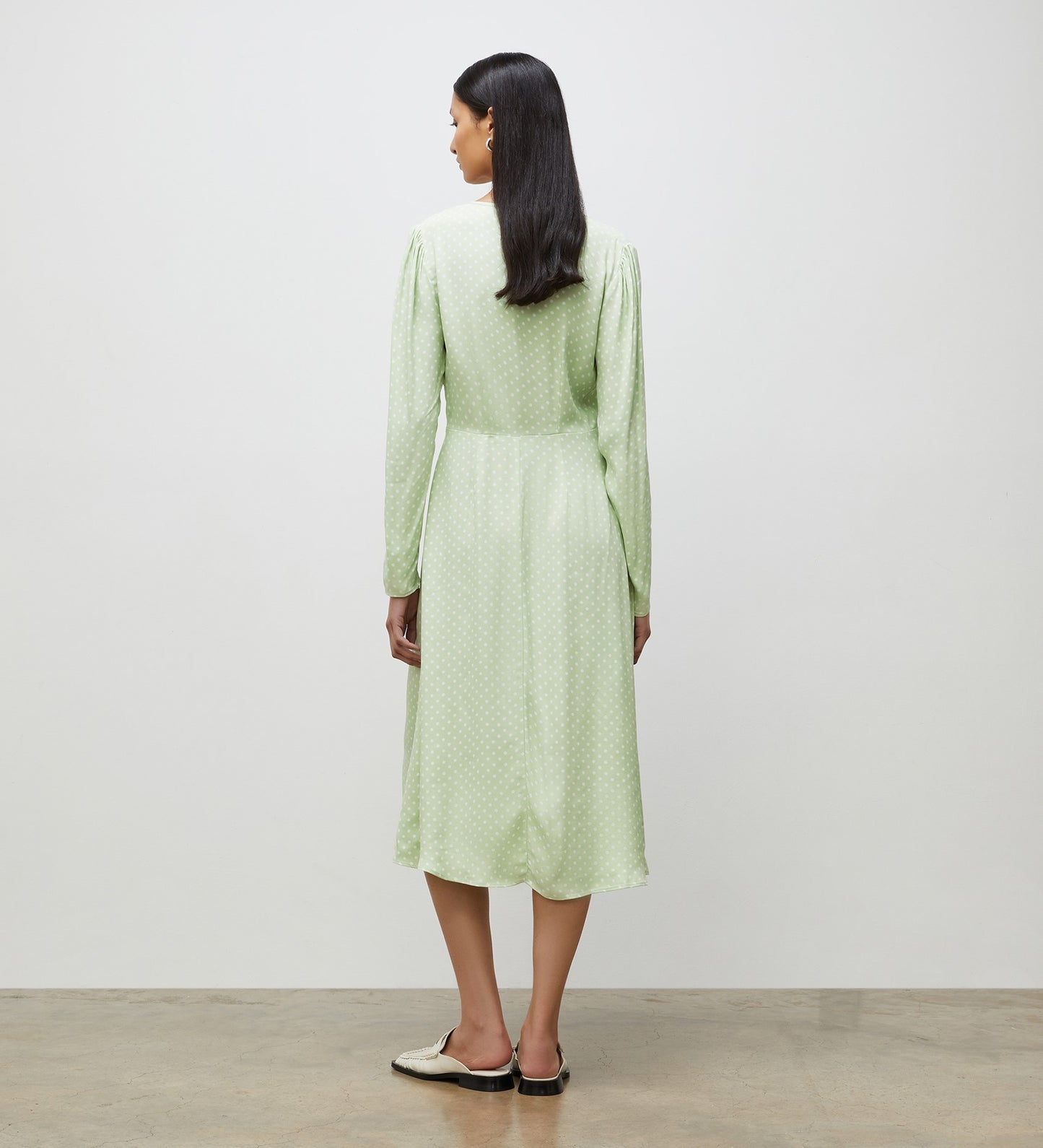 Lina Lime Polka Dot Midi Dress