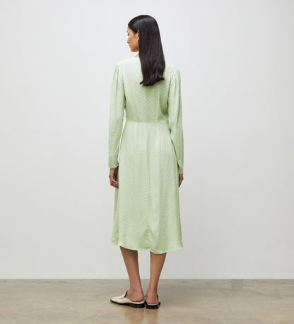 Lina Lime Polka Dot Midi Dress