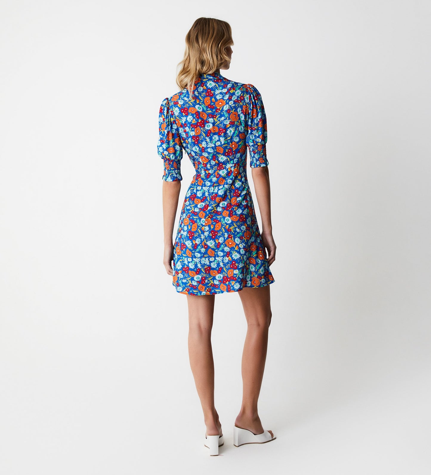Alissa Blue Botanics Mini Shirt Dress
