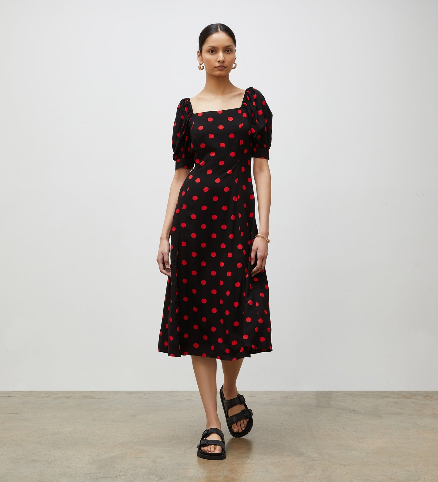 Barnett Red Spot Midi Dress