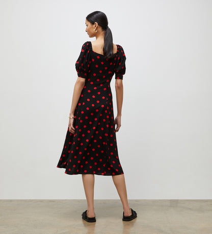 Barnett Red Spot Midi Dress