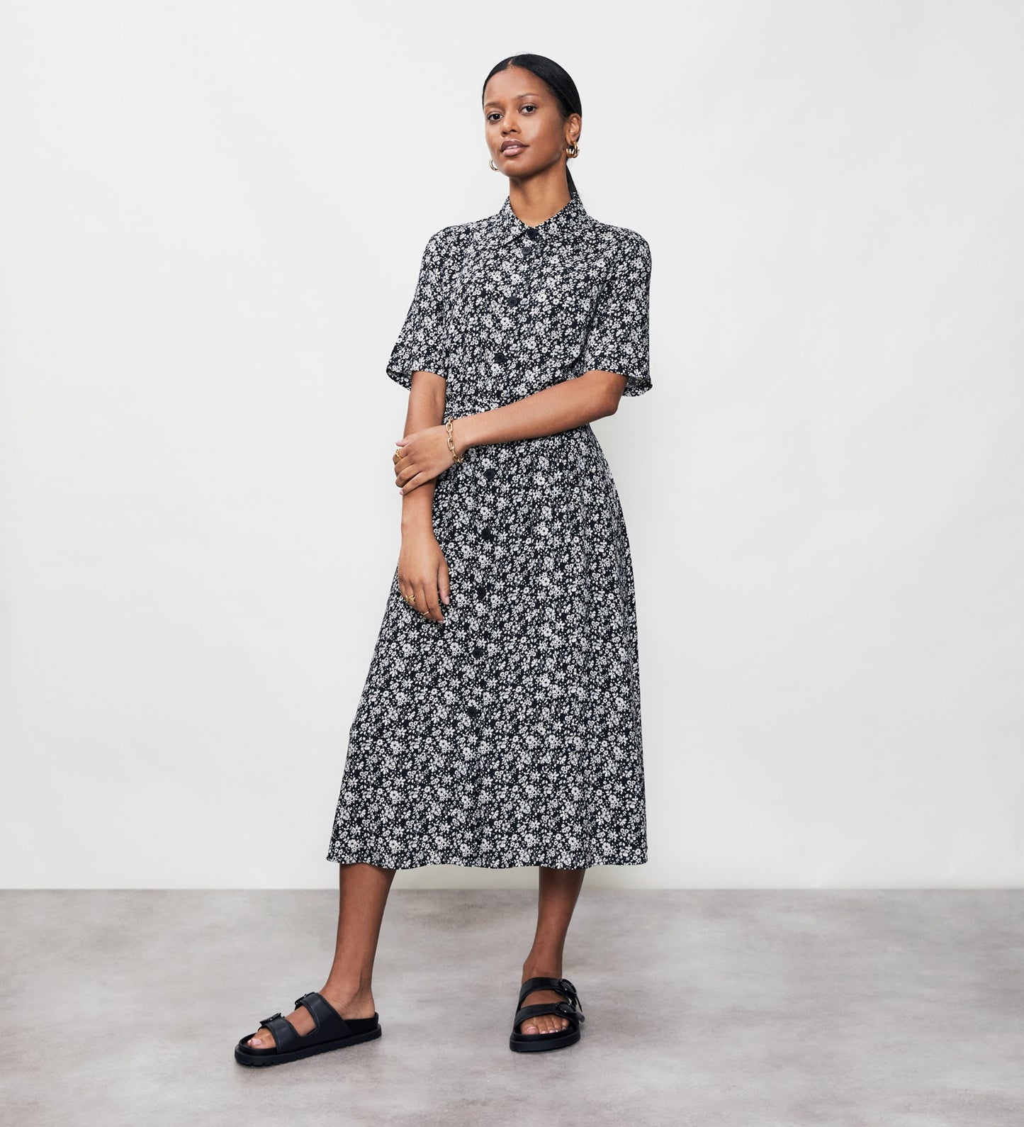 Bailey Black Floral Midi Dress