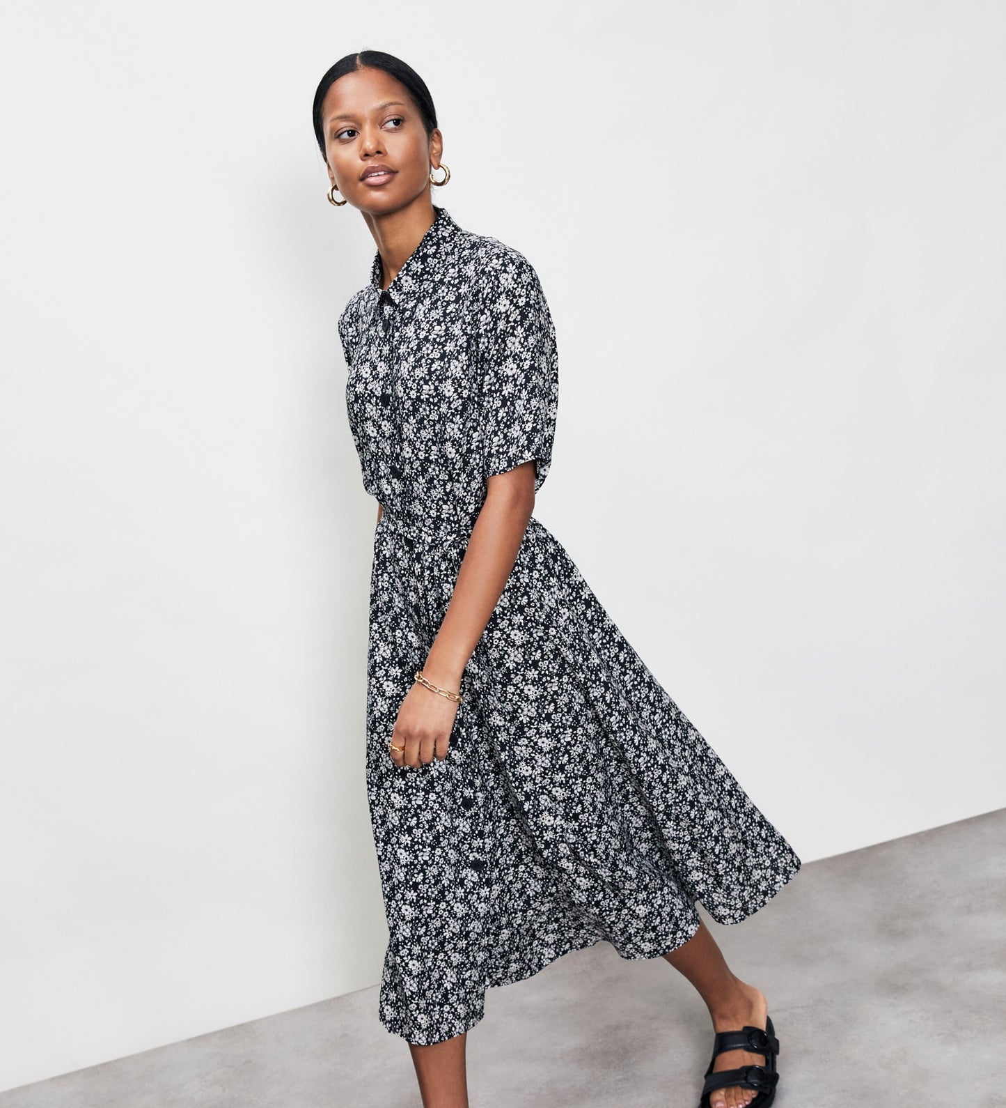 Bailey Black Floral Midi Dress