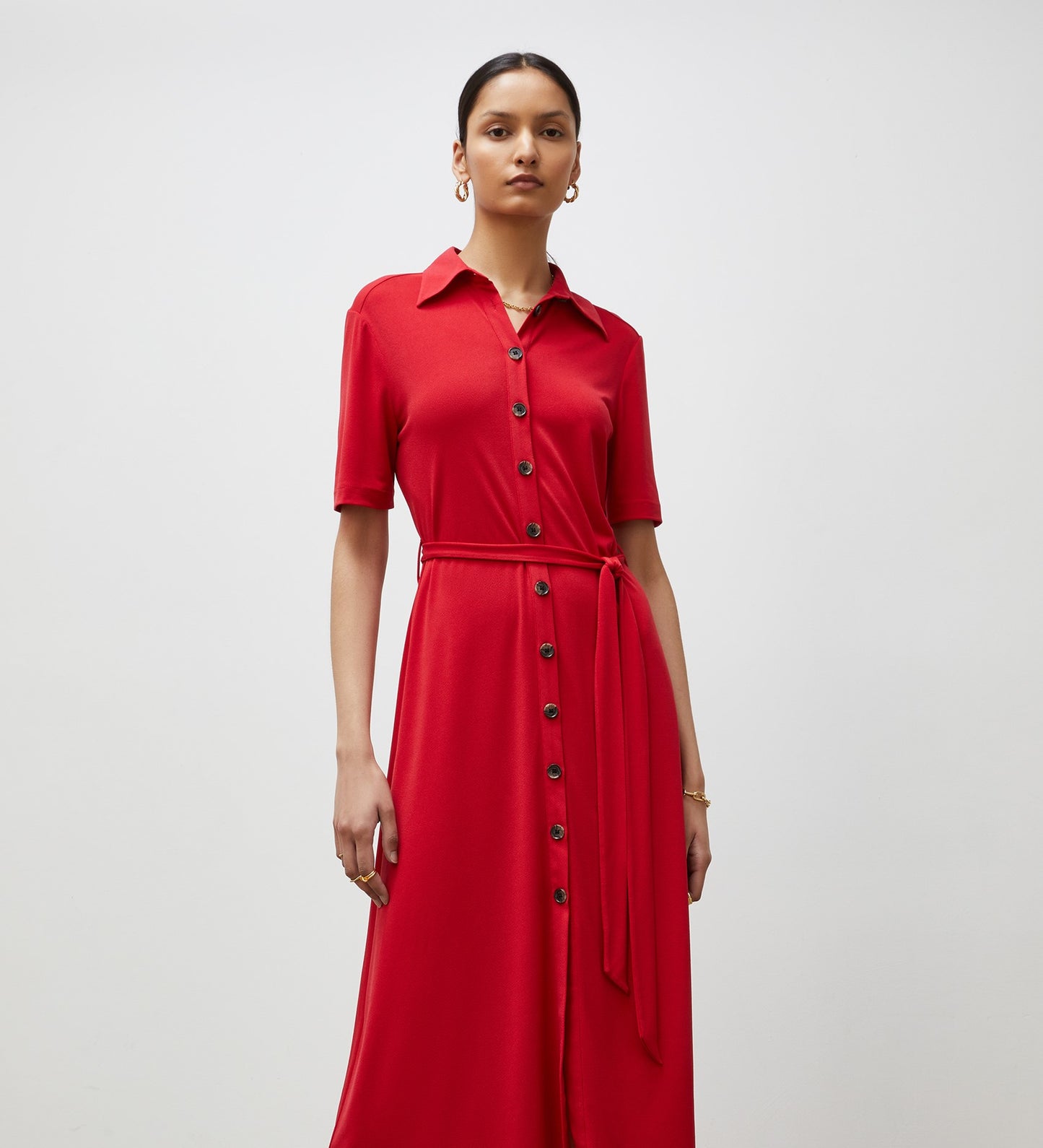 Maddie Red Jersey Crepe Dress