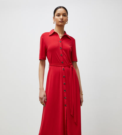 Maddie Red Jersey Crepe Dress