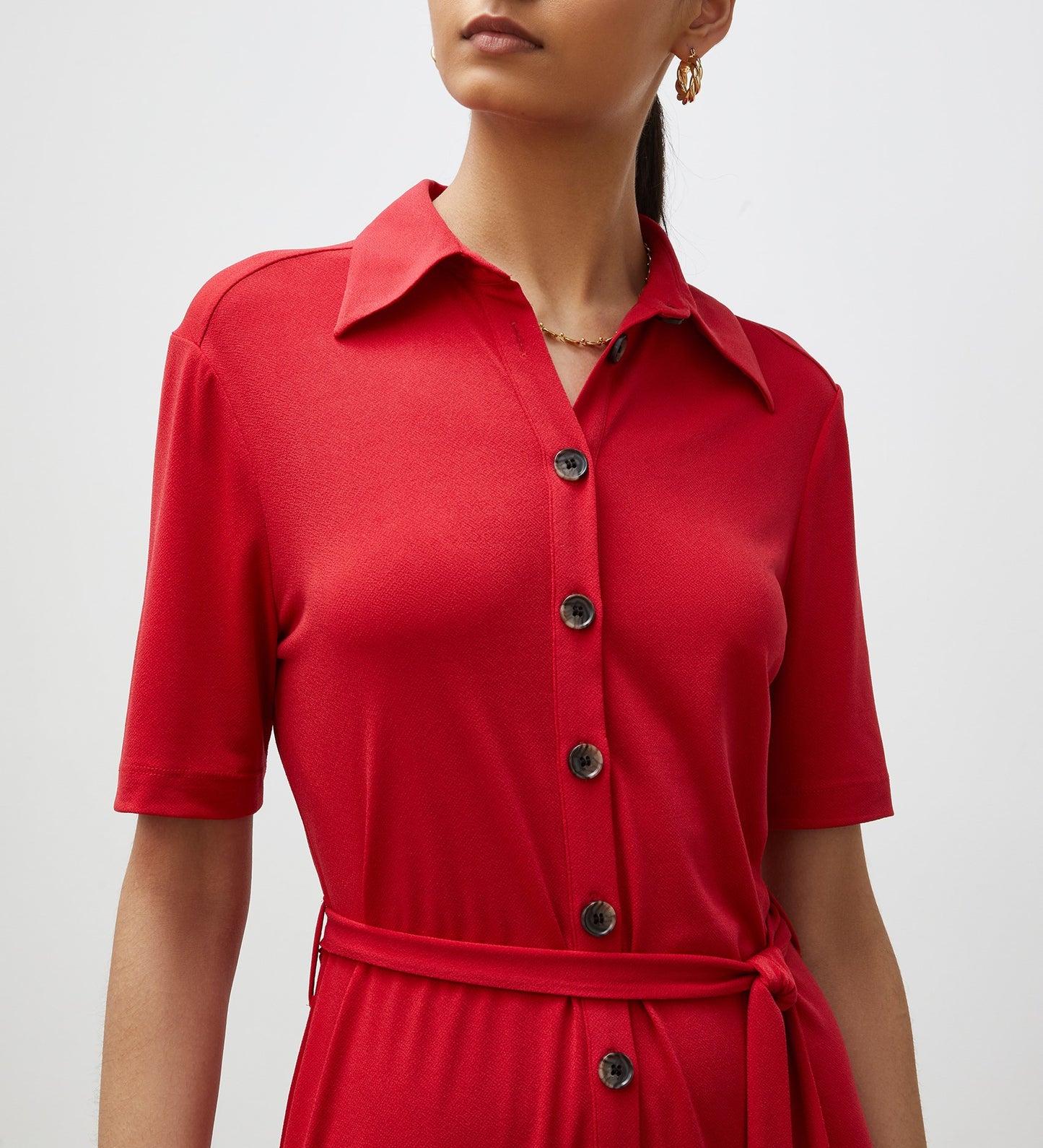 Maddie Red Jersey Crepe Dress