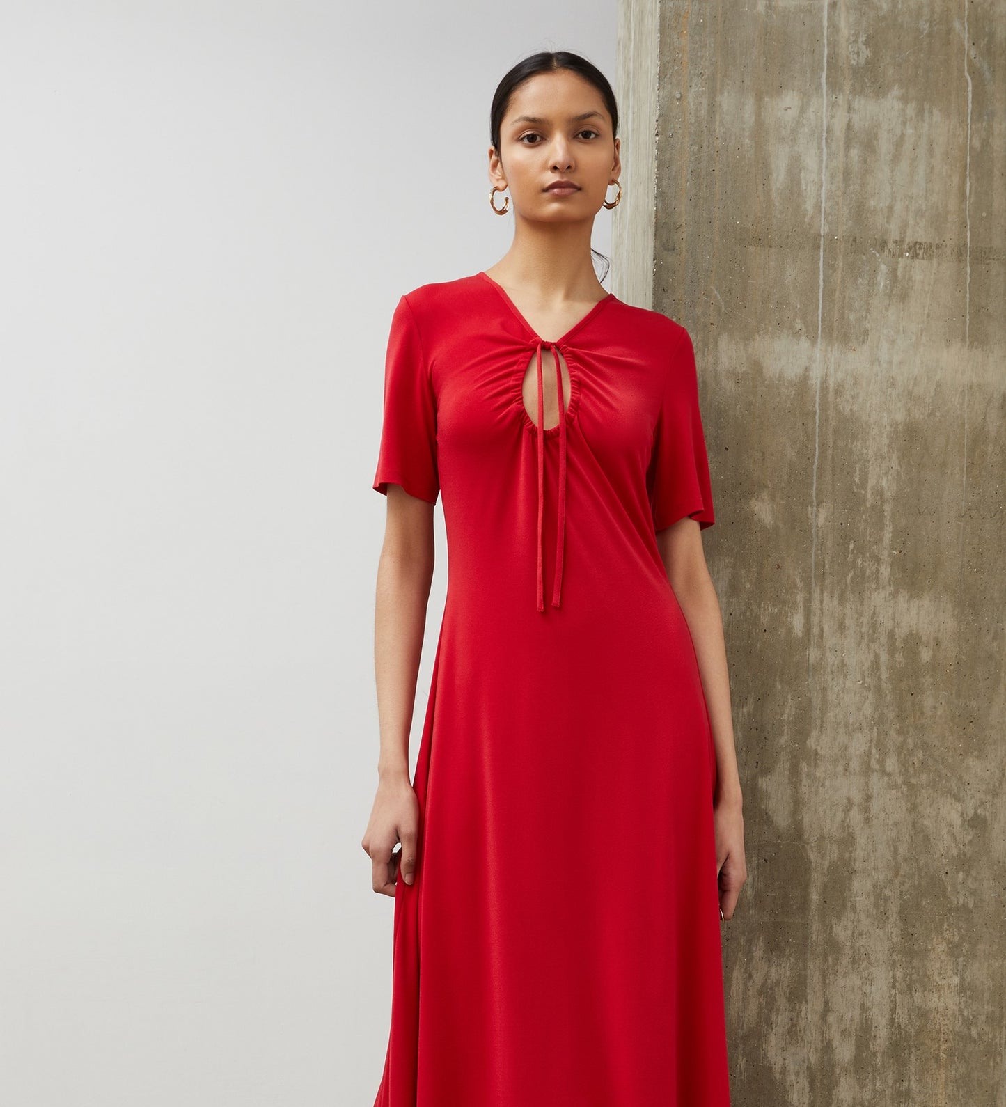 Alice Red Jersey Crepe Midi Dress