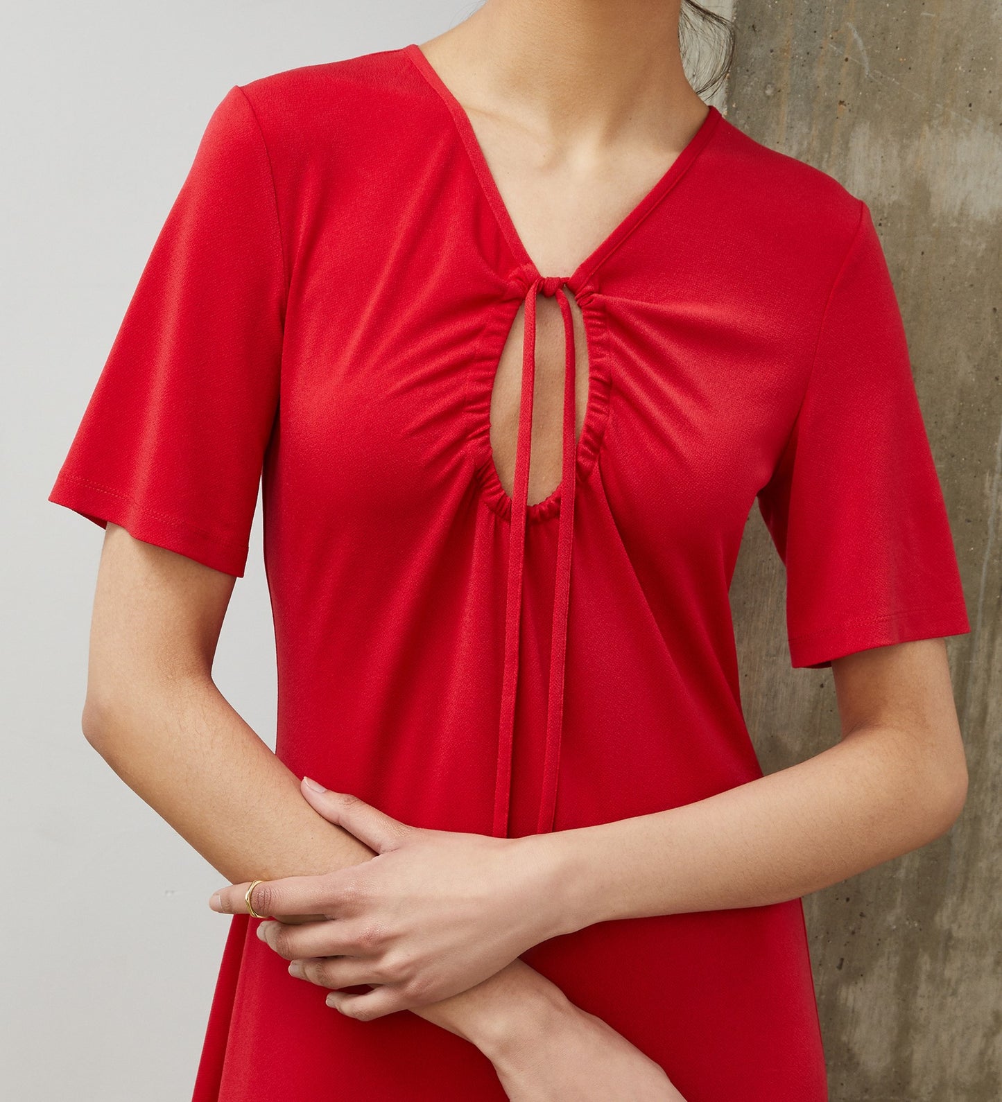 Alice Red Jersey Crepe Midi Dress