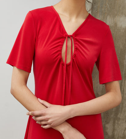 Alice Red Jersey Crepe Midi Dress