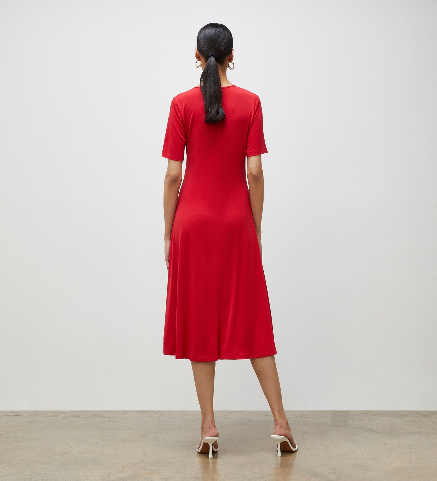 Alice Red Jersey Crepe Midi Dress
