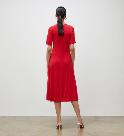Alice Red Jersey Crepe Midi Dress