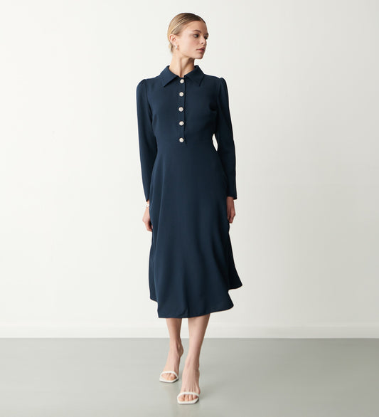Lucia Navy Midi Dress
