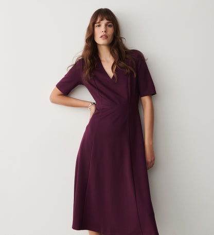 Lillis Purple Ponte Jersey Midi Dress