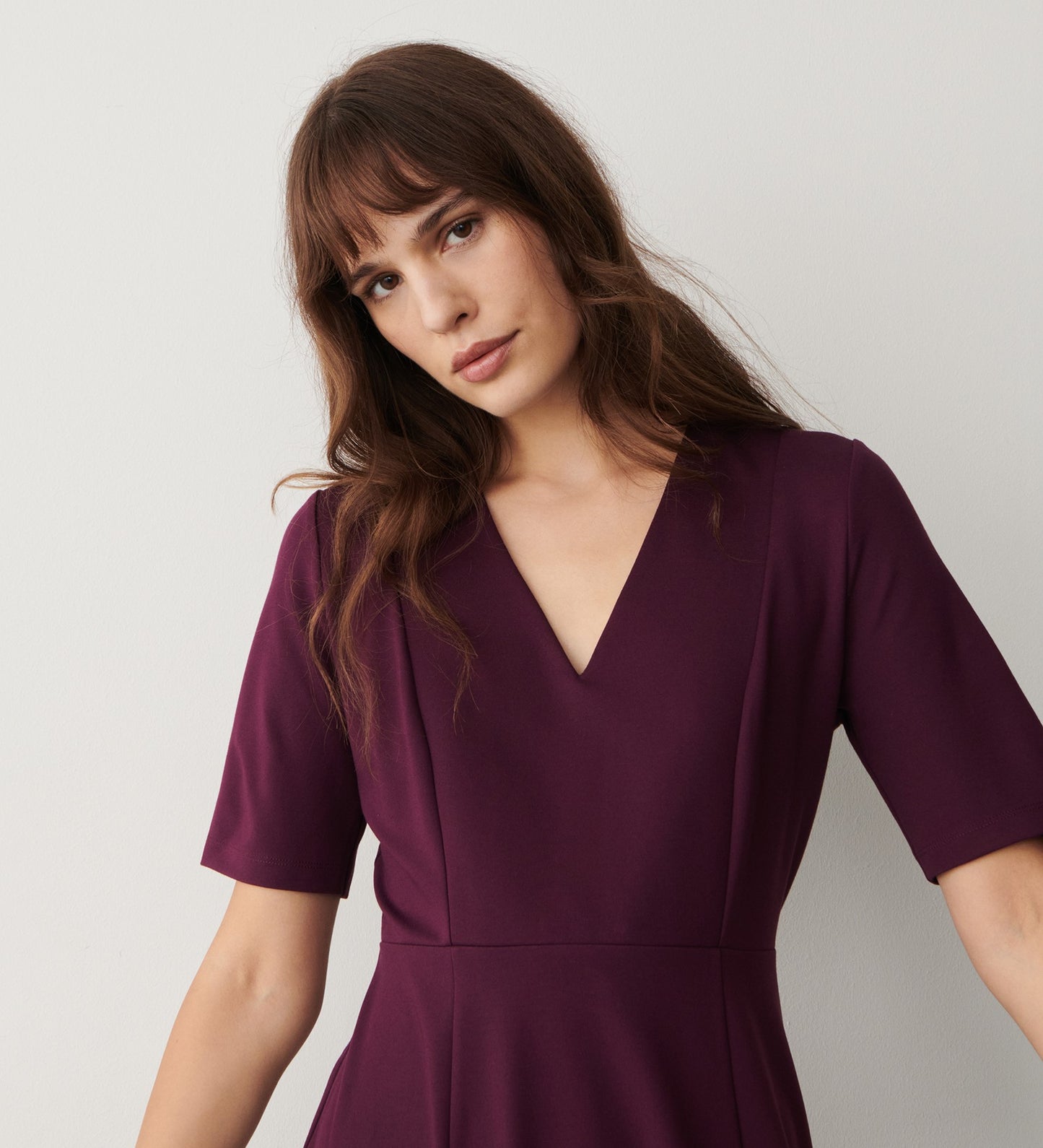 Lillis Purple Ponte Jersey Midi Dress