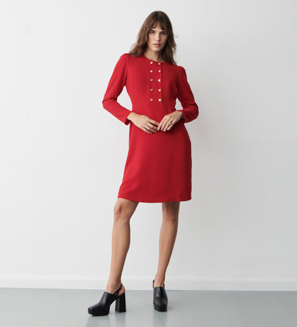 Tally Red Knee Length Dress Finery London Tally Red Knee Length Dress Finery London