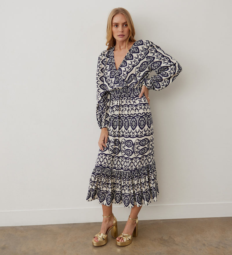 Suzie Lattice Midi Dress