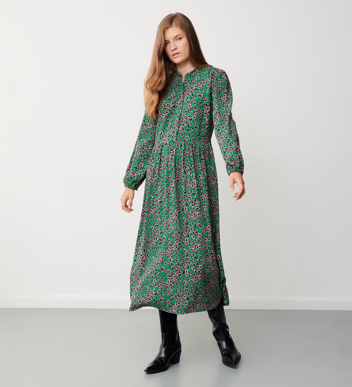 Angelica Animal Print Midi Dress