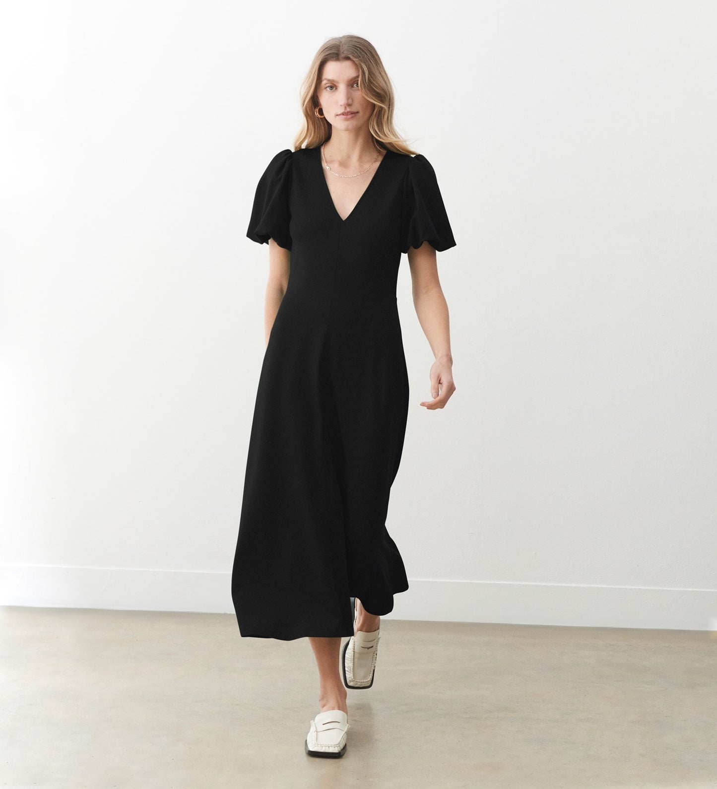 Sophie Black Ponte Jersey Midi Dress