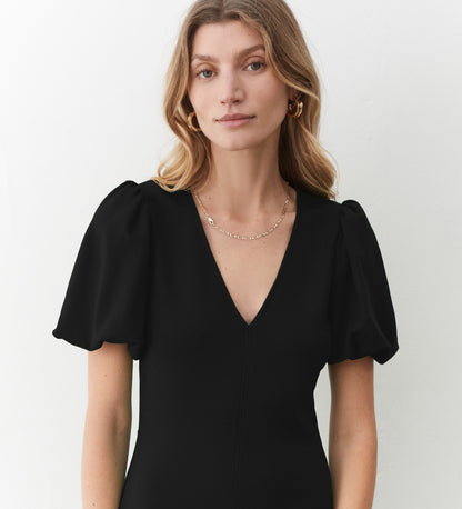 Sophie Black Ponte Jersey Midi Dress