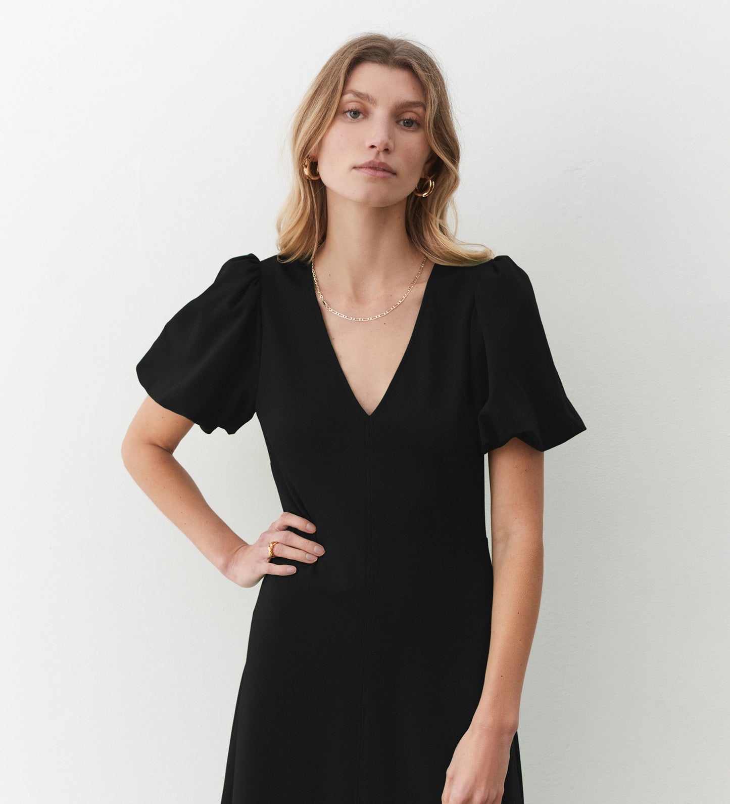 Sophie Black Ponte Jersey Midi Dress