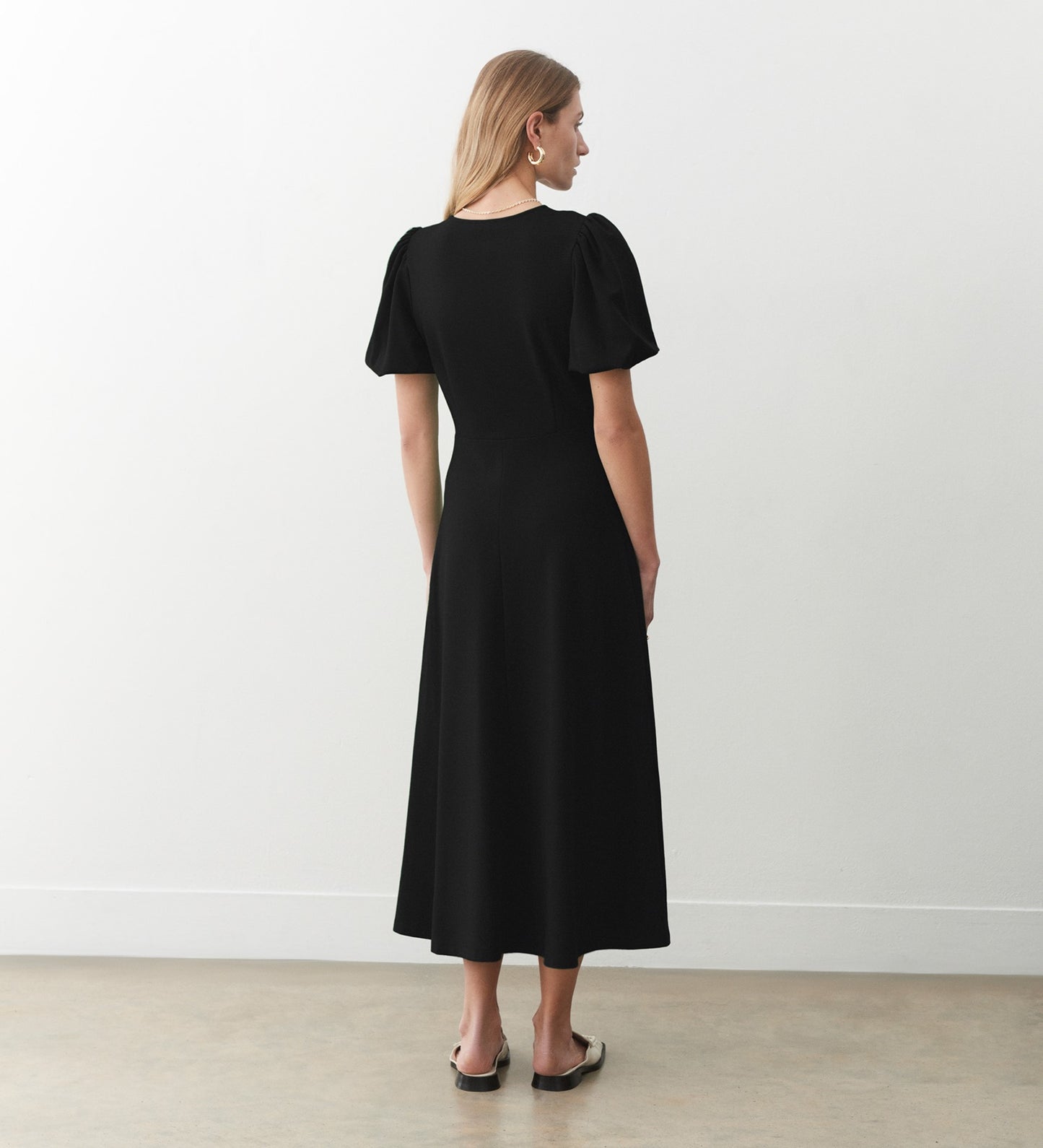 Sophie Black Ponte Jersey Midi Dress