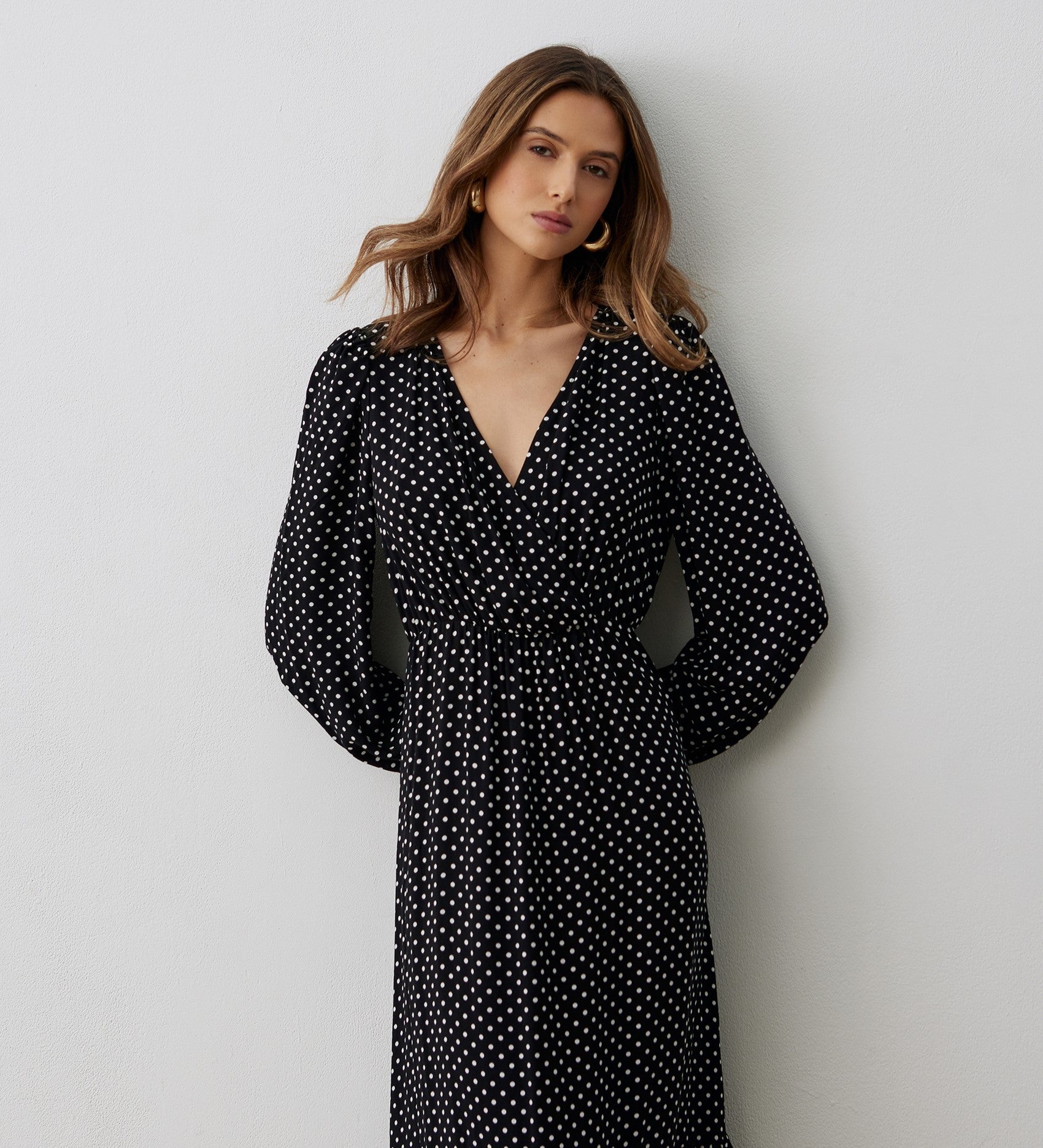 Suzie Black Polka Dot Midi Dress Finery London Suzie Black Polka Dot Midi Dress Finery London