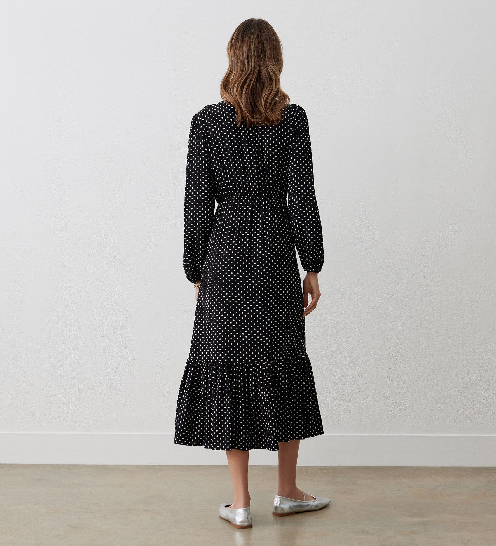 Suzie Black Polka Dot Midi Dress Finery London Suzie Black Polka Dot Midi Dress Finery London