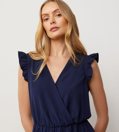 Avia Navy Crepe Midi Dress