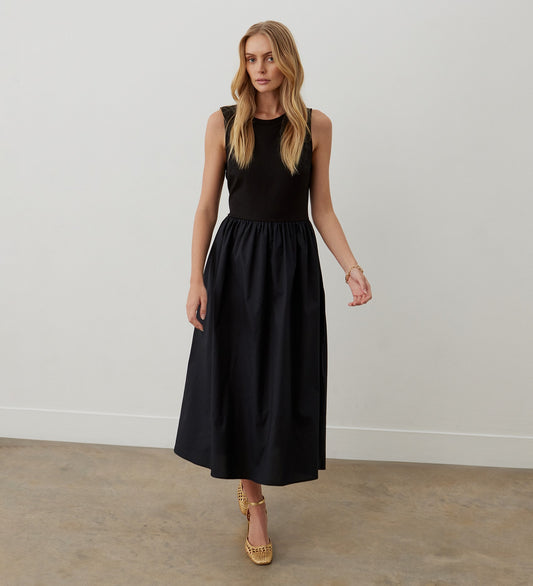 Georgie Black Ponte Jersey Dress