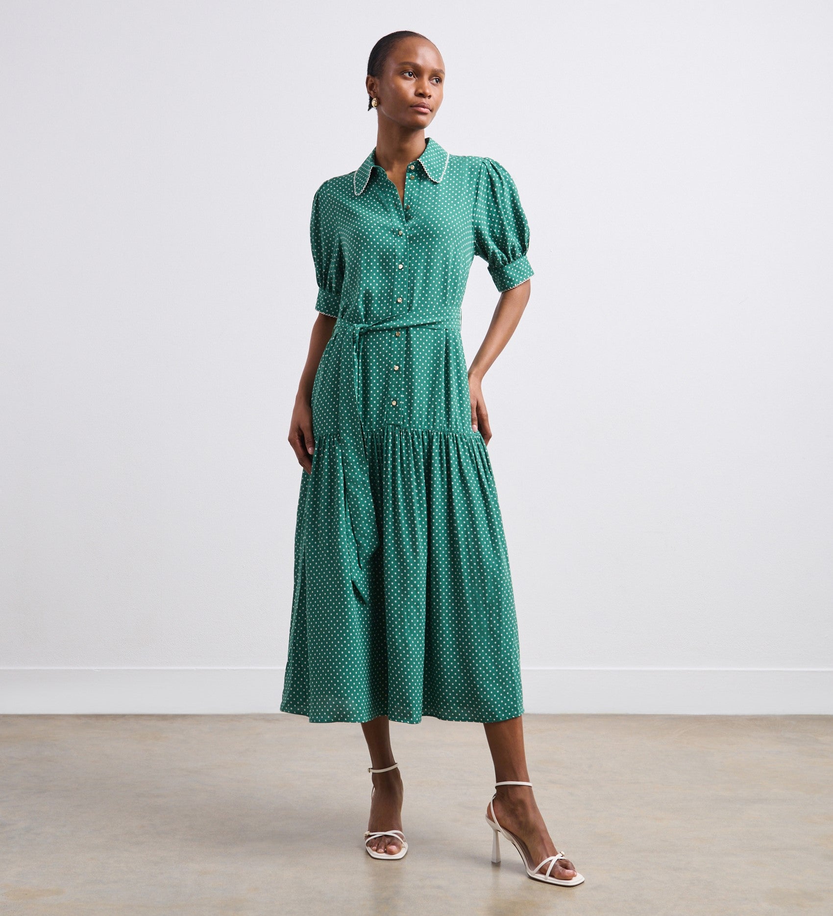 Michelle Green Polka Dot Midi Shirt Dress Finery London Michelle Green Polka Dot Midi Shirt Dress Finery London