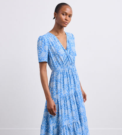 Amara Blue Ditsy Midi Dress