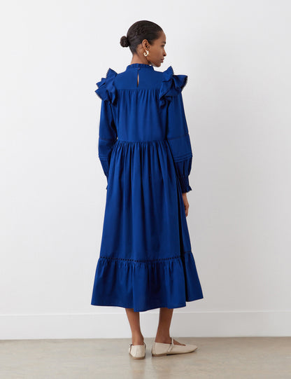 Adela Indigo Cotton Midi Dress