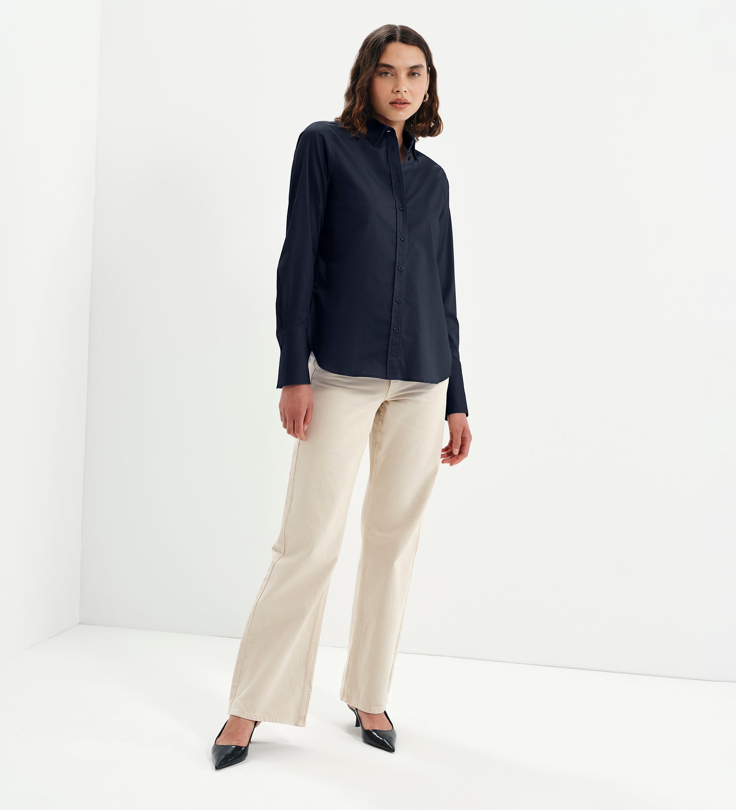 Dillon Navy Cotton Shirt