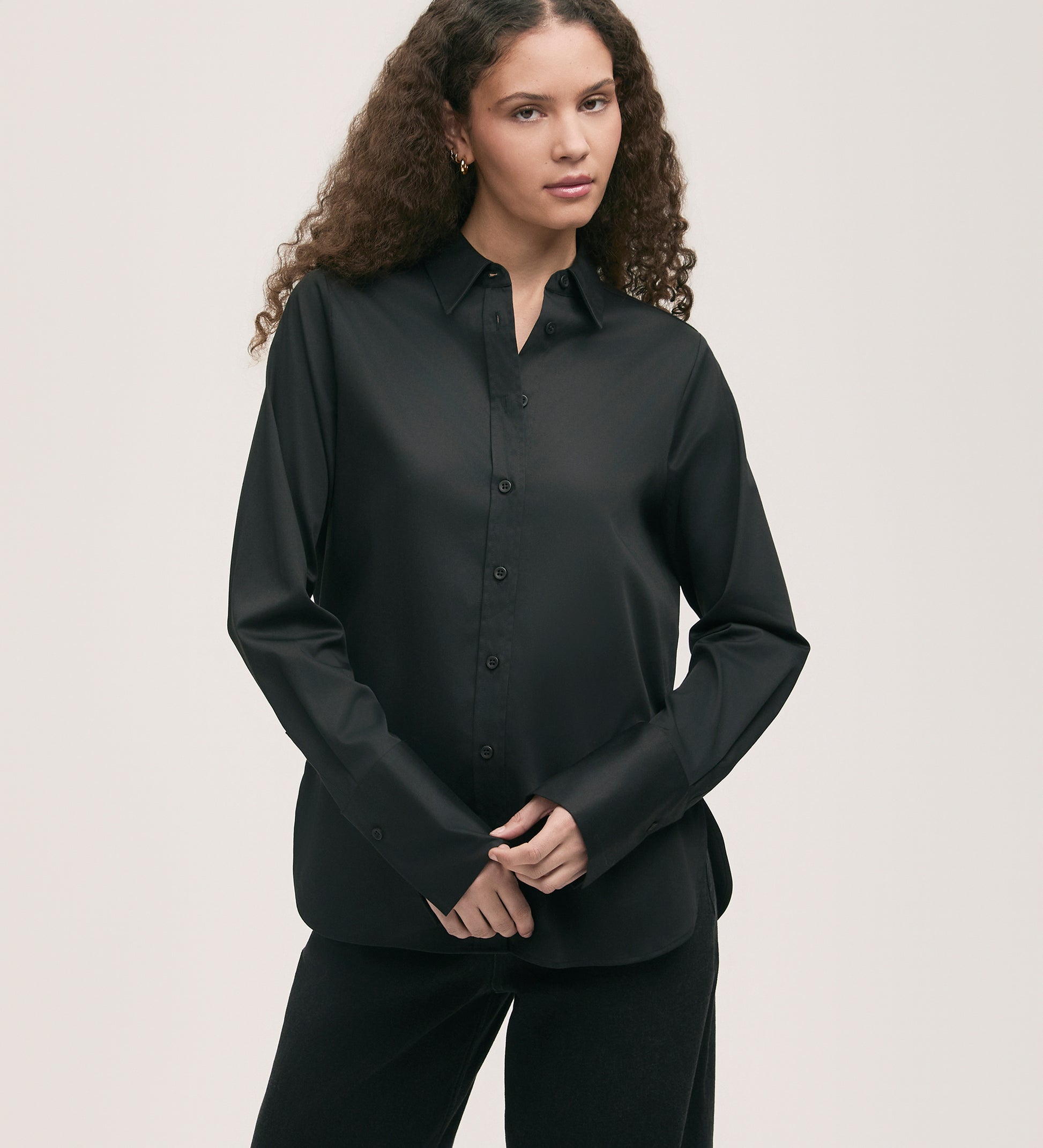 Dillon Black Cotton Shirt Finery London Dillon Black Cotton Shirt Finery London