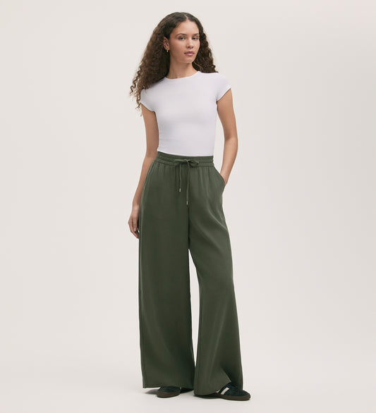 Dixie Khaki Wide Leg Trousers