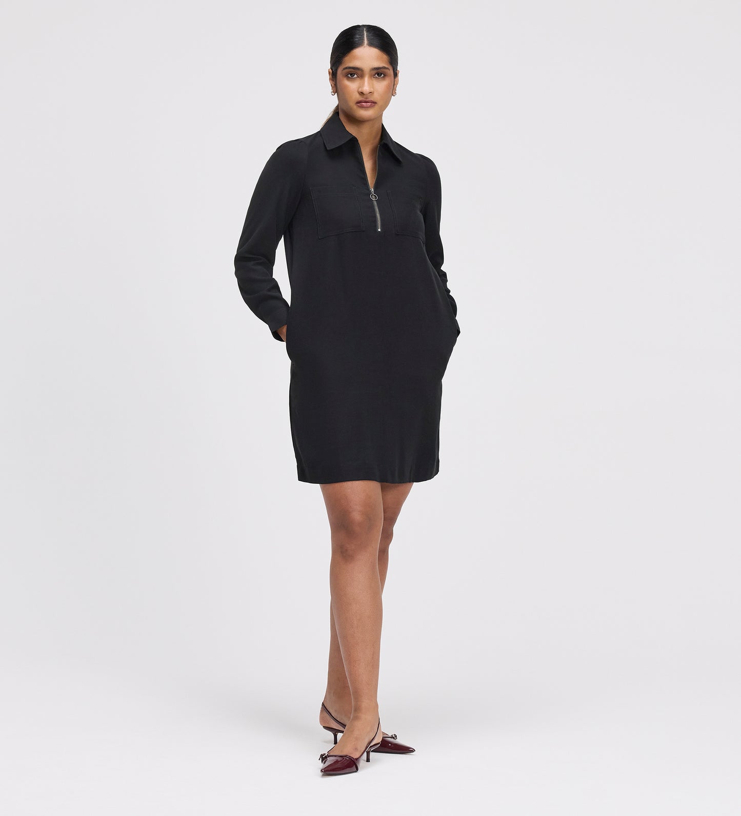 Enriko Black Cupro Short Dress