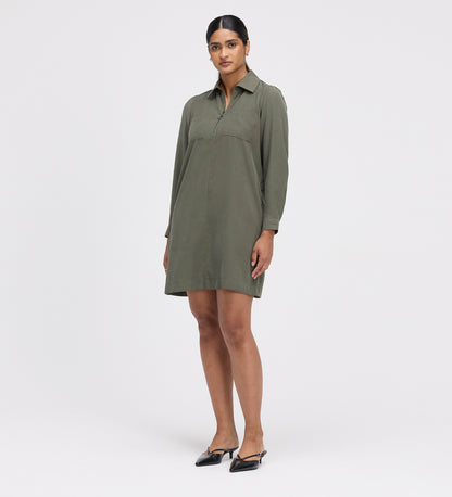 Enriko Khaki Cupro Short Dress
