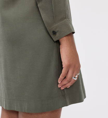 Enriko Khaki Cupro Short Dress