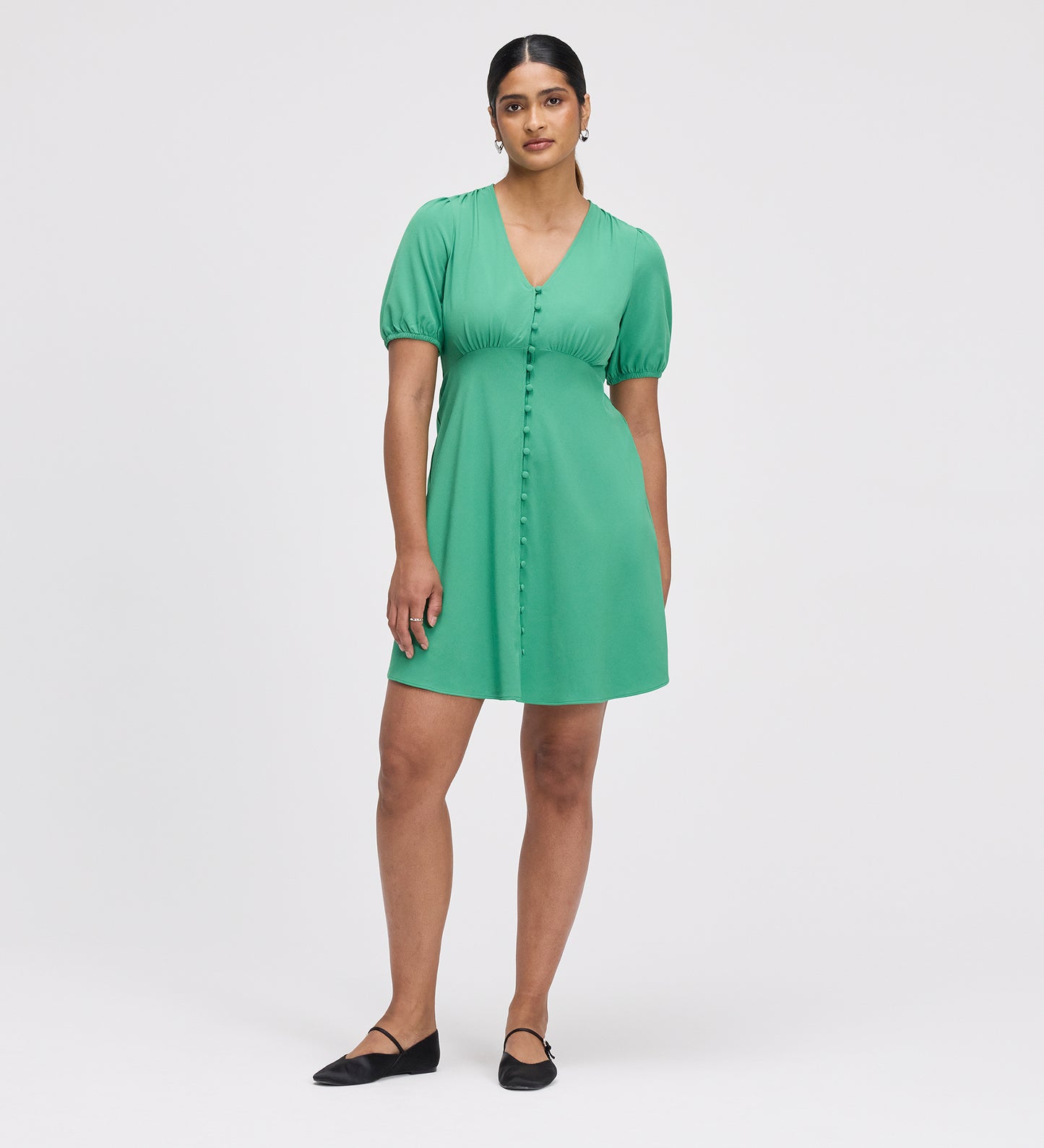 Ensley Green Button Through Short Dress