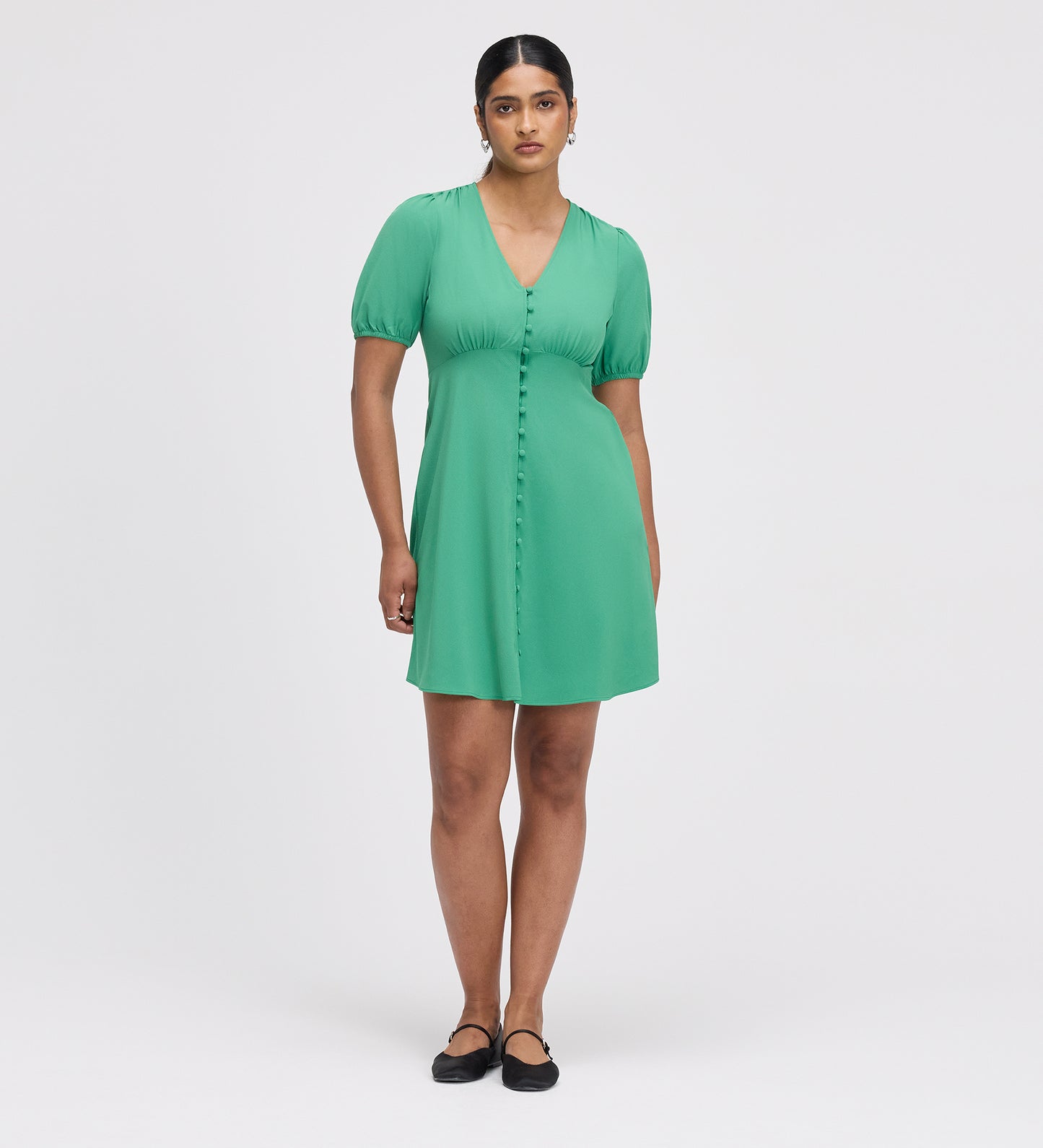 Ensley Green Button Through Short Dress