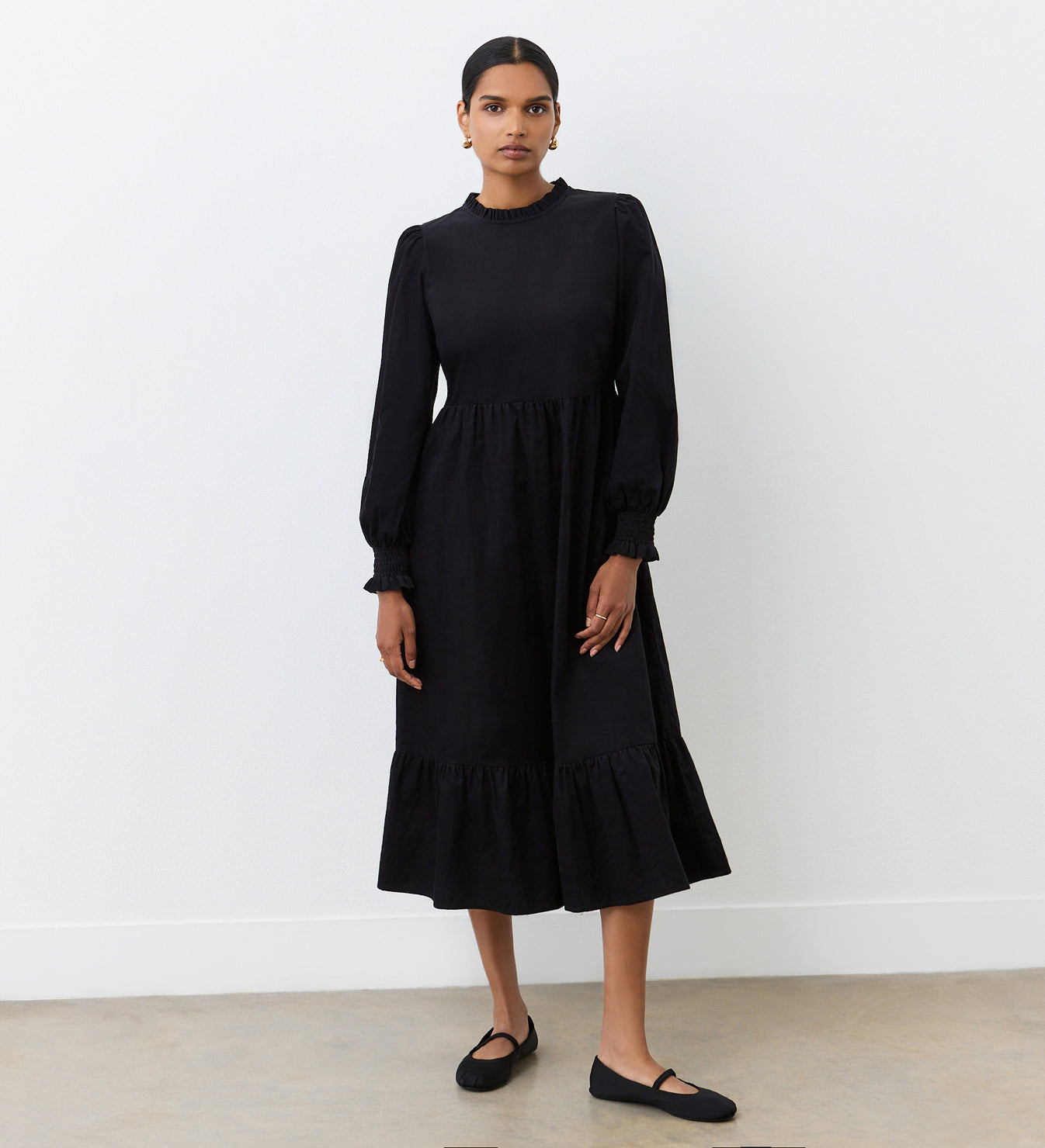Esme Black Corduroy Midi Dress – Finery London