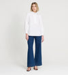 Elizabeth White Cotton Ruffle Detail Shirt