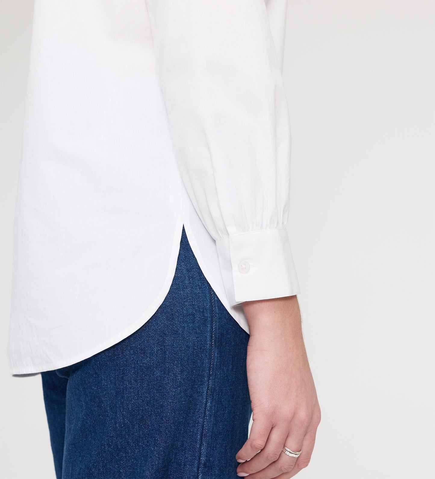 Elizabeth White Cotton Ruffle Detail Shirt
