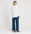 Elizabeth White Cotton Ruffle Detail Shirt