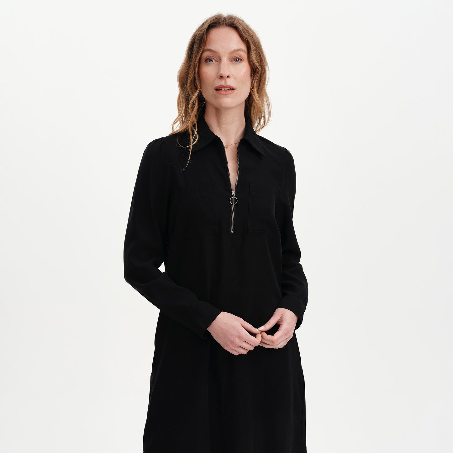 Enriko Black Cupro Short Dress