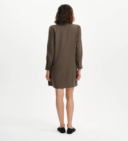Enriko Khaki Cupro Short Dress