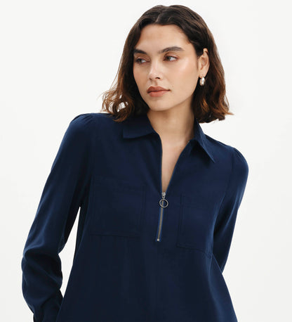 Enriko Indigo Cupro Short Dress