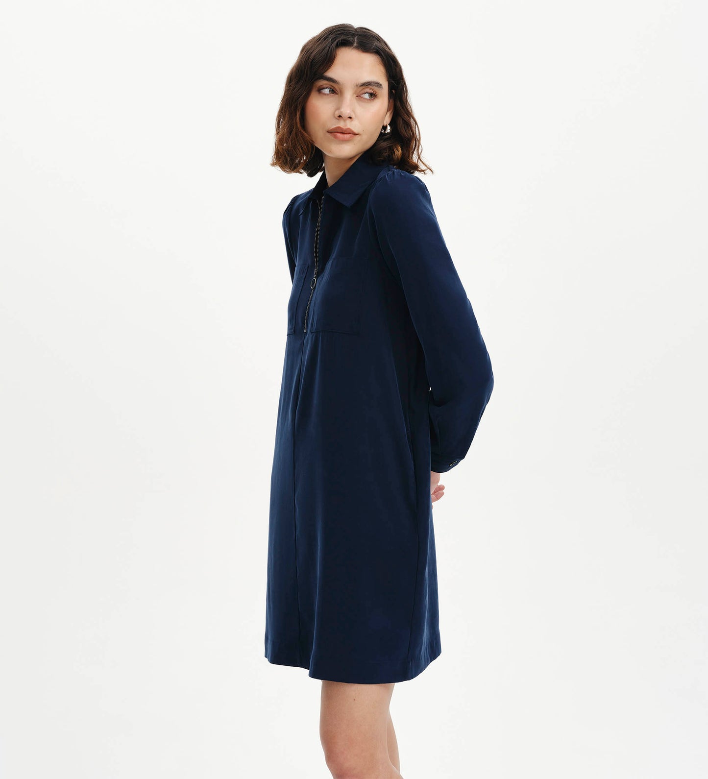 Enriko Indigo Cupro Short Dress