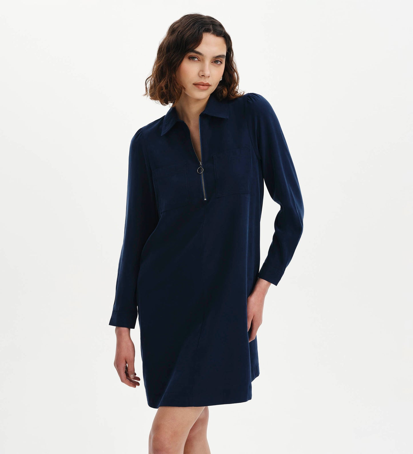 Enriko Indigo Cupro Short Dress